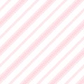 Stripes pattern in pink and white for spring summer. Seamless herringbone textured diagonal vector background for cotton or linen. Royalty Free Stock Photo