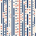Stripes polka dots seamless pattern. Colourful modern striped background. Geometric tile with many vertical stripe and Royalty Free Stock Photo