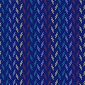 Stripes seamless pattern on blue background. Fashion goose foot simple vector art. Royalty Free Stock Photo