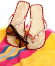 Stripes, Shades, And Sandals Royalty Free Stock Photo