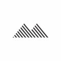 Stripes thin line mountain decoration logo