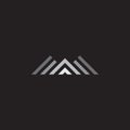 Stripes triangles gradient shine logo vector Royalty Free Stock Photo