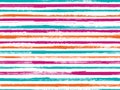 Stripes watercolor paintbrush seamless vector pattern.