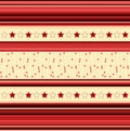 Stripey background with stars - in red, yellow Royalty Free Stock Photo