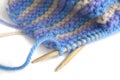 Stripey Knitting on Bamboo Needles