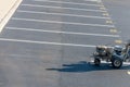 Striping machine on the parking lot