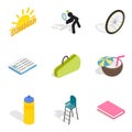 Stripling icons set, isometric style