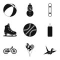 Stripling sport icons set, simple style