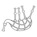 Stripped bagpipes icon, outline style