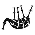 Stripped bagpipes icon, simple style