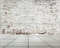 Stripped bricks wall with slate floor Royalty Free Stock Photo