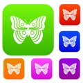 Stripped butterfly set collection Royalty Free Stock Photo