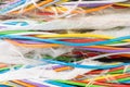 Stripped colored fiber optical cable tube Royalty Free Stock Photo