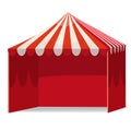 Stripped Promotional Outdoor Event Trade Show Pop-Up Red Tent Mobile Marquee. Mockup, Mock Up, Template. Illustration Royalty Free Stock Photo