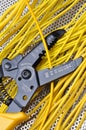 Strippers tool with electrical wires Royalty Free Stock Photo