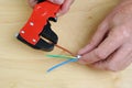 Stripping Electrical Wires Royalty Free Stock Photo