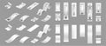 Strips of bill papers, long lists mockup set Royalty Free Stock Photo