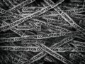 Strips of newspaper with the words Corruption typed on them Royalty Free Stock Photo