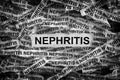 Strips of newspaper with the words Nephritis