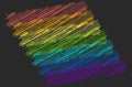 Strips of rainbow color on a black background. lgbt symbol Royalty Free Stock Photo