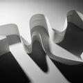 Strips of white paper create an abstract shape against a white Royalty Free Stock Photo