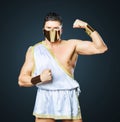 Striptease dancers wearing costume of a gladiator Royalty Free Stock Photo