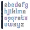 Stripy acute-angled contemporary poster letters