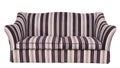 Stripy cloth sofa isolated on white background