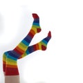 Stripy Rainbow Socks Royalty Free Stock Photo