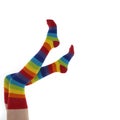 Stripy Rainbow Socks Royalty Free Stock Photo