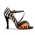 Stripy Tango Shoes with Flowers AI Generative