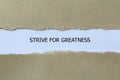 strive for greatness on white paper