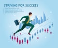 Striving for success. Business concept collection. Vector illustration