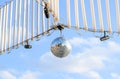 Stroboscope hanging on the wires. Stroboscope for a street Royalty Free Stock Photo