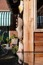 Stroe, Gelderland, The Netherlands, Wooden clogs as a wall decoration in a garden shed