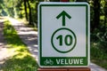 Stroe, Veluwe, The Netherlands, Sign of the nodes network of bicycle routes at the Veluwe national park