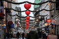 Stroeget financvial street decorated with christmas spirit Royalty Free Stock Photo