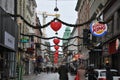 Stroeget financvial street decorated with christmas spirit Royalty Free Stock Photo