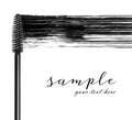 Stroke of black mascara with applicator brush close-up Royalty Free Stock Photo