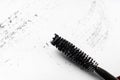 Stroke of black mascara with applicator brush Royalty Free Stock Photo