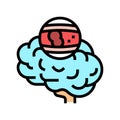 stroke brain problem color icon vector illustration