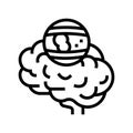 stroke brain problem line icon vector illustration