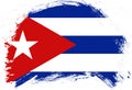 Distressed stroke brush painted flag of cuba on white background