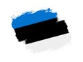 Stroke brush textured flag of estonia on white background