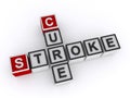 Stroke cure word block on white Royalty Free Stock Photo