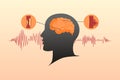 Stroke disease concept. Ischemic and hemorrhagic. Scientific medical illustration of human brain stroke. Vector illustration