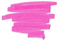 Stroke drawn with pink marker isolated on white Royalty Free Stock Photo