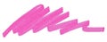 Stroke drawn with pink marker isolated on white Royalty Free Stock Photo