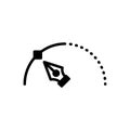 Black solid icon for Stroke, pen tool and point line Royalty Free Stock Photo