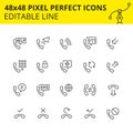 Stroke icons for phone technology outline symbols  image Royalty Free Stock Photo